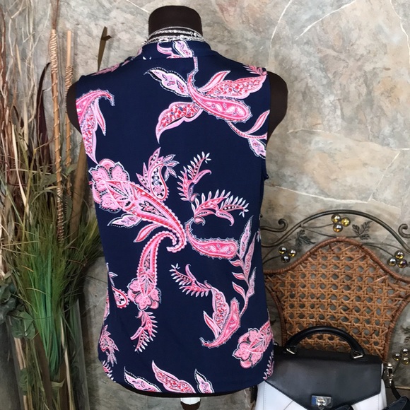 Liz Claiborne 🌹career stunning Paisley shirt top blouse tunic - Picture 6 of 9